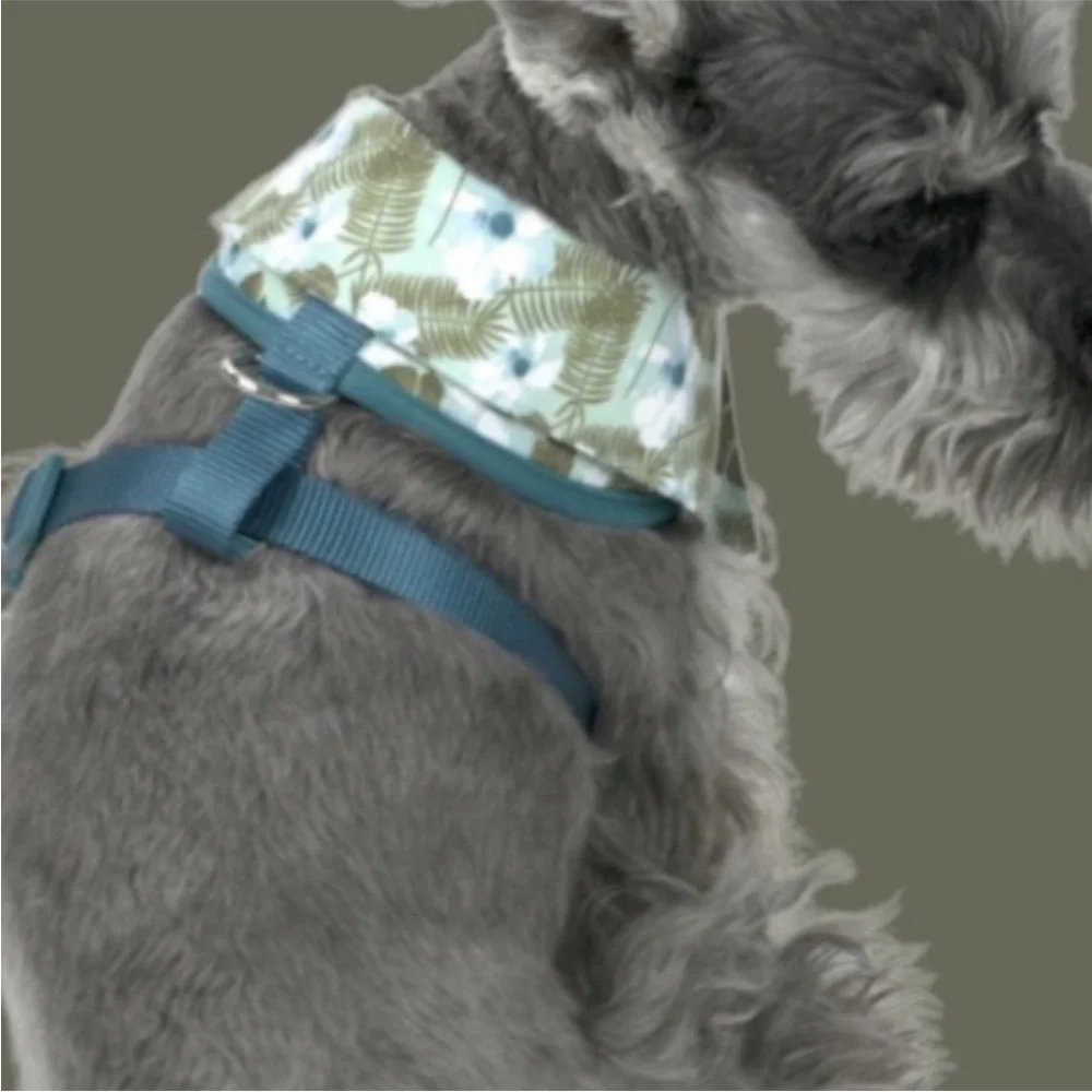 NWT Vibrant Life Dog Harness Hawaiian Shirt Print Blue Green AiWs XS, S or Med.